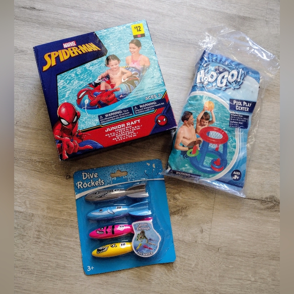 Spider-Man Junior Raft, Basketball, hoop  and Dive Rockets Set New